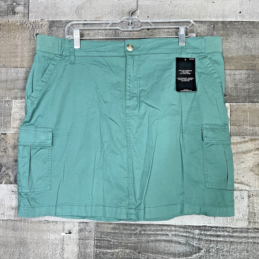 Lee Womens Comfort Waistband Skort Size‎ 18 Green Mid Rise Tennis Golf New